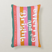 そしてメリー明るいモダンストライプクリスマスカスタム アクセントクッション (正面(垂直))