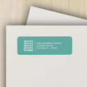 そしてメリー明るいモダンティール(緑がかった色)ミニマル・クリスマス ラベル