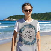 そしてメリー明るいモダン赤の女性の聖降誕祭 Tシャツ