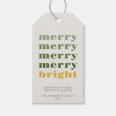 そしてメリー明るいモダン金ゴールドミニマル・クリスマス ギフトタグ (正面)