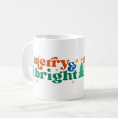 そしてメリー明るいレトロのクリスマス コーヒーマグカップ (正面左)