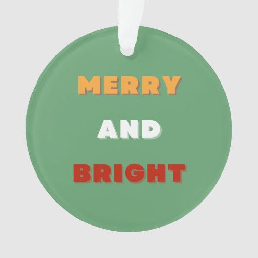 そしてメリー明るいレトロのクリスマス、ホリデーシーズン オーナメント (正面)