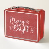 そしてメリー明るいヴィンテージアンティーククリスマス メタルランチボックス (裏面)