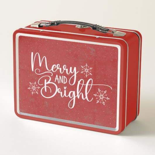 そしてメリー明るいヴィンテージアンティーククリスマス メタルランチボックス (裏面)