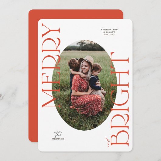 そしてメリー明るい休日のクリスマスカード シーズンカード (正面/裏面)