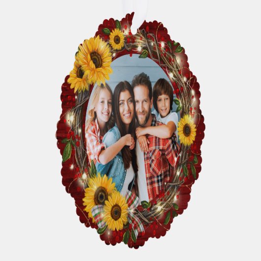 そしてメリー明るい写真のひま素朴わりクリスマス オーナメントカード (右)