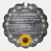 そしてメリー明るい写真のひま素朴わりクリスマス オーナメントカード (裏面)