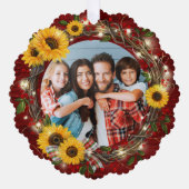 そしてメリー明るい写真のひま素朴わりクリスマス オーナメントカード (正面)