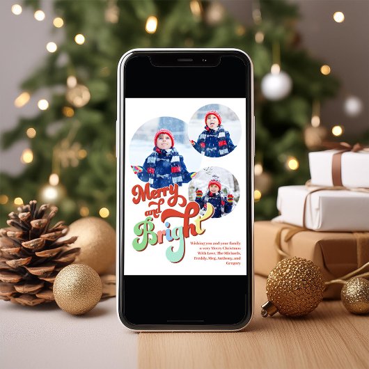 そしてメリー明るい写真コラージュのクリスマス シーズンカード