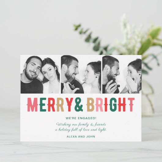 そしてメリー明るい婚約クリスマスカード シーズンカード (スタンド正面)