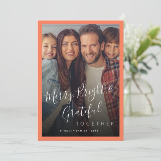 そしてメリー明るい家族の写真のクリモダンスマス シーズンカード (スタンド正面)