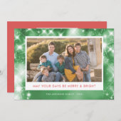 そしてメリー明るい星 | 2枚のフォトクリスマス シーズンカード (正面/裏面)