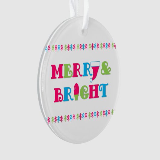 そしてメリー明るい熱いパステルクリスマス オーナメント (正面)