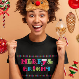 そしてメリー明るい熱いパステルクリスマス Tシャツ