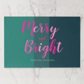 そしてメリー明るい緑とピンクのクリスマス ペーパーパッド (正面)