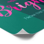 そしてメリー明るい緑とピンクのクリスマス ポスター (角)