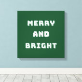 そしてメリー明るい緑のクリスマスアート、休日 キャンバスプリント (インサイチュ (ウッドフロア))