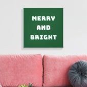 そしてメリー明るい緑のクリスマスアート、休日 キャンバスプリント (インサイチュ (リビング))