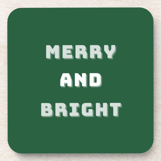 そしてメリー明るい緑のクリスマスアート、休日 コースター (正面)