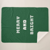 そしてメリー明るい緑のクリスマスアート、休日 シェルパブランケット (正面(横))