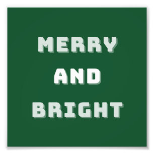 そしてメリー明るい緑のクリスマスアート、休日 フォトプリント