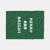 そしてメリー明るい緑のクリスマスアート、休日 フリースブランケット (正面(横))