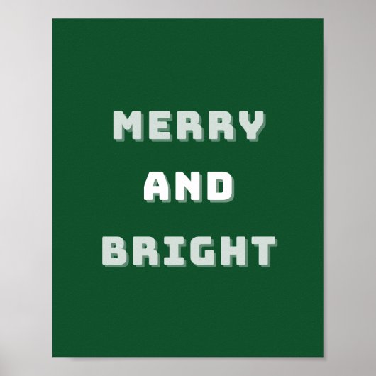 そしてメリー明るい緑のクリスマスアート、休日 ポスター (正面)