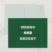 そしてメリー明るい緑のクリスマスアート、休日 ポストカード (正面/裏面)