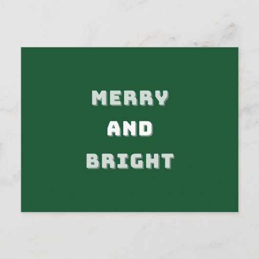 そしてメリー明るい緑のクリスマスアート、休日 ポストカード (正面)