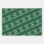 そしてメリー明るい緑のクリスマスアート、休日 ラッピングペーパーシート (正面2)