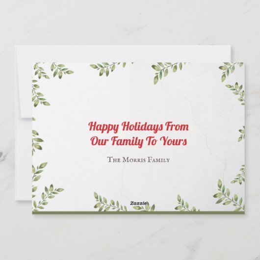 そしてメリー明るい緑のクリスマスカード シーズンカード (裏面)