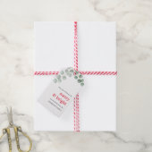 そしてメリー明るい緑のポインセチアの葉のクリスマス ギフトタグ (より糸付き)