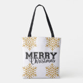 そしてメリー明るい赤モダンい愉快な聖降誕祭の贈物が トートバッグ (裏面)