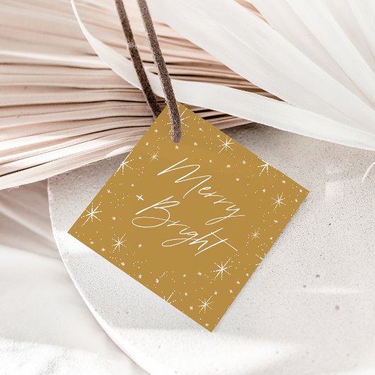 そしてメリー明るい金ゴールドのクリスマス フェイバータグ