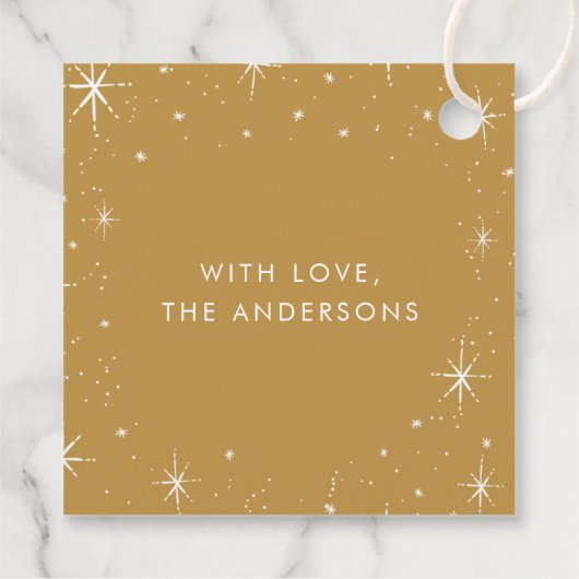 そしてメリー明るい金ゴールドのクリスマス フェイバータグ (裏面)