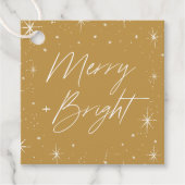 そしてメリー明るい金ゴールドのクリスマス フェイバータグ (正面)