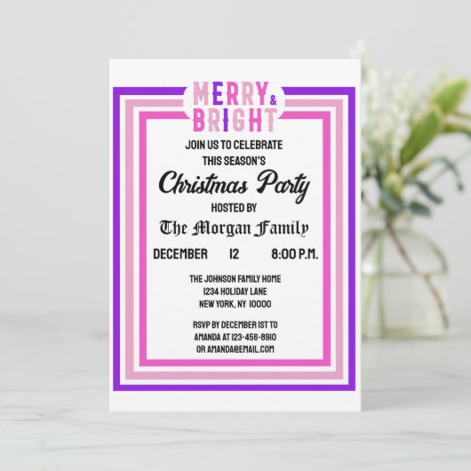 そしてメリー明るい陽気なクリスマスパーティの招待状 招待状 (スタンド正面)