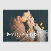 そしてメリー明るい |クリスマスフォト磁気カード マグネット招待状 (正面)