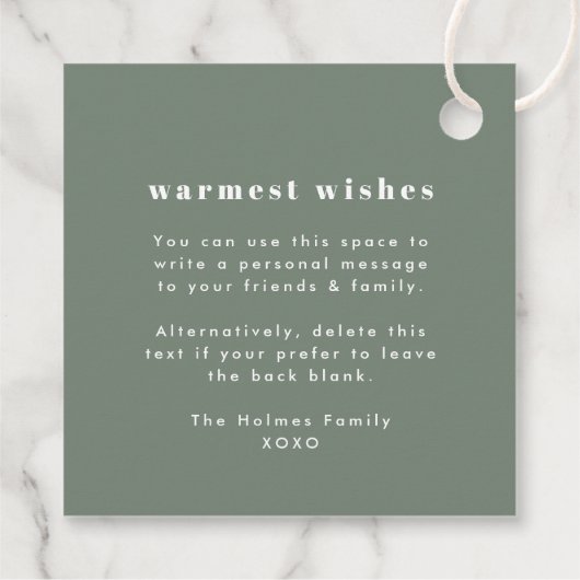 そしてメリー明るい |クリスマスモダンカップルの写真 フェイバータグ (裏面)