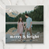 そしてメリー明るい |クリスマスモダンカップルの写真 フェイバータグ (正面)