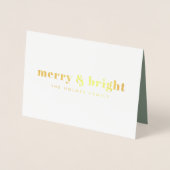 そしてメリー明るい |クリスマスモダンカップルの写真 箔カード (正面)