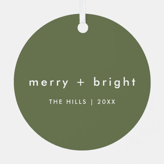 そしてメリー明るい |トレンディーモスグリーンクリスマス メタルオーナメント (裏面)