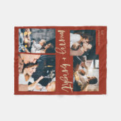 そしてメリー明るい |フォトグ数々のリッドクリスマス フリースブランケット (正面(横))