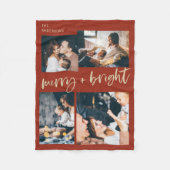 そしてメリー明るい |フォトグ数々のリッドクリスマス フリースブランケット (正面)