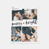 そしてメリー明るい |フォトグ数々のリッドクリスマス フリースブランケット (正面)