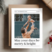 そしてメリー明るい |ミニマルな赤いクリスマスの写真 シーズンカード