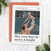 そしてメリー明るい |ミニマルな赤いクリスマスの写真 シーズンカード