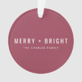 そしてメリー明るい |モダンクスタイリッシュリスマス写真 オーナメント (正面)