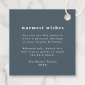 そしてメリー明るい |写真スタイリッシュのモダンクリスマス フェイバータグ (裏面)