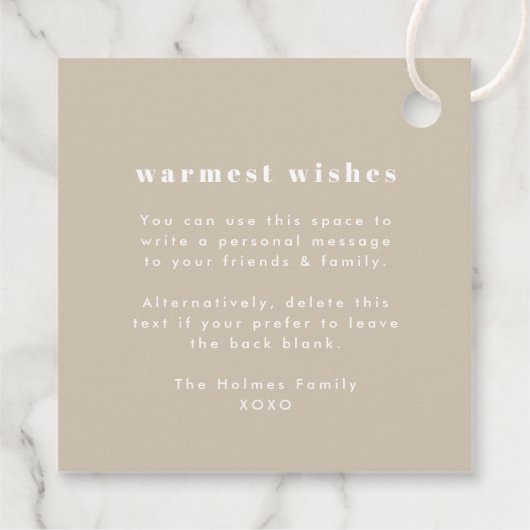 そしてメリー明るい |家族スタイリッシュの写真クリスマス フェイバータグ (裏面)